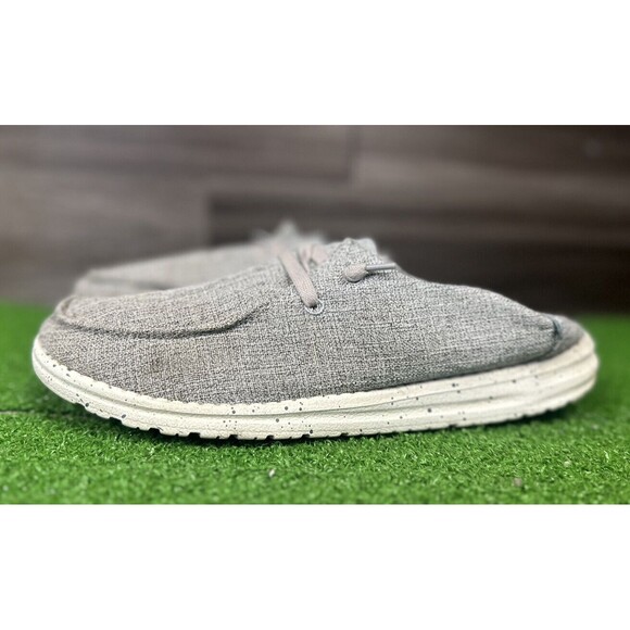 Hey Dude Shoes Womens Sz 10 Wendy Linen Iron Gray Driving Comfy Natural‎ Loafers - Picture 1 of 6